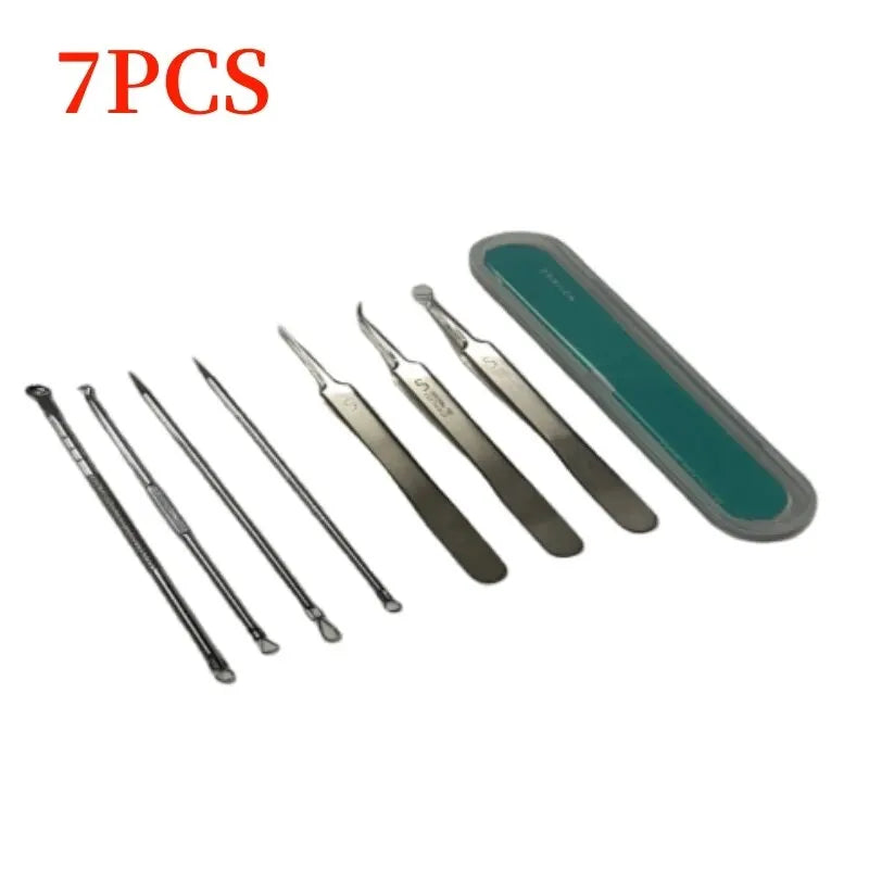 7pcs Stainless Steel Splinter Acne Clip