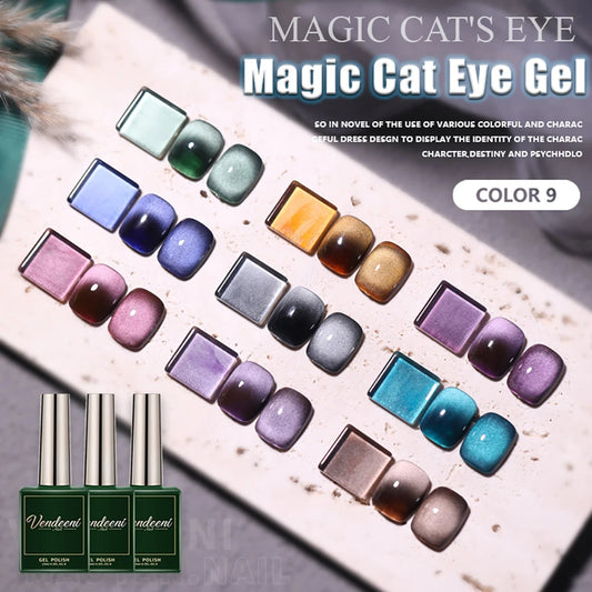 Vendeeni 9 Colors Cat Eye Gel Nail Polish Magnetic UV