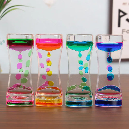 Liquid Motion Bubbler Timer Desktop Colorful Hourglass Liquid Bubbler Calming Relaxing Toys Sensory Anxiety Autism ADHD Fidget T