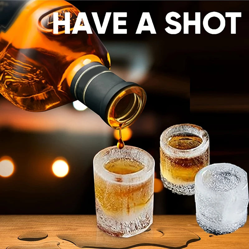 4 Cup Shape Silicone Ice Cube Mold Tray Make Shot Glass Summer Bar Party Frozen Whiskey Beer Cocktail Cold Drinking Kitchen Tool