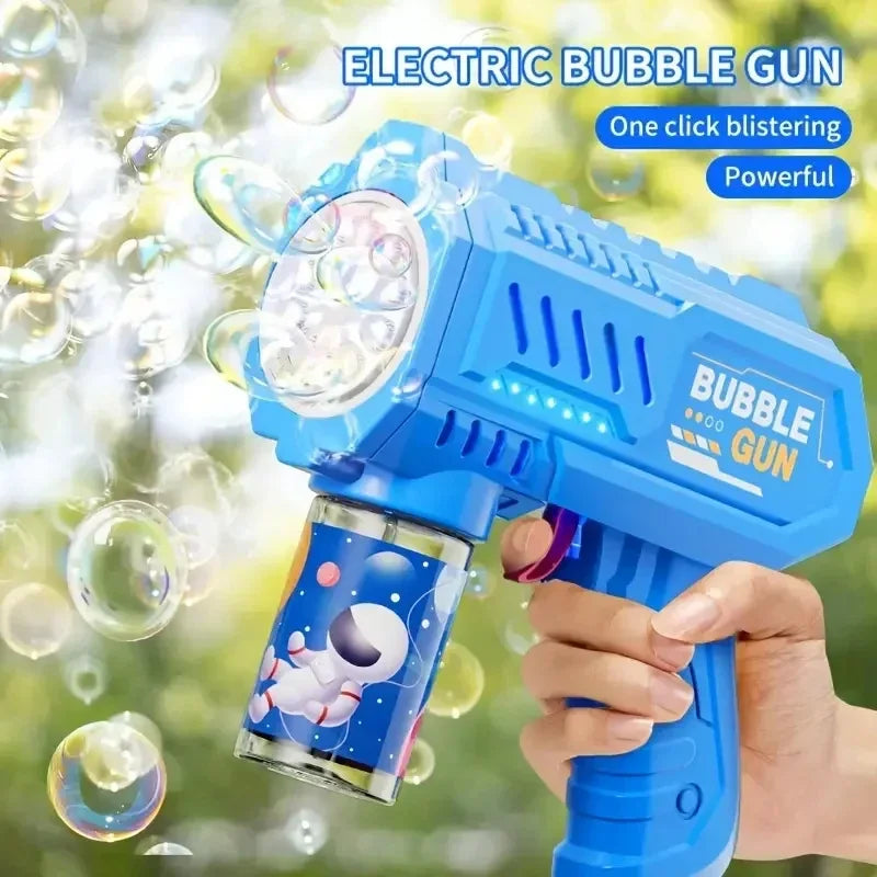 Kids 10 Holes Electric Bubble Gun Automatic Soap Blower With Light