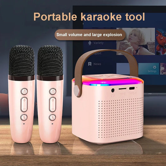 Karaoke Machine Bluetooth Speaker 5.3 System with 2 Wireless Mic