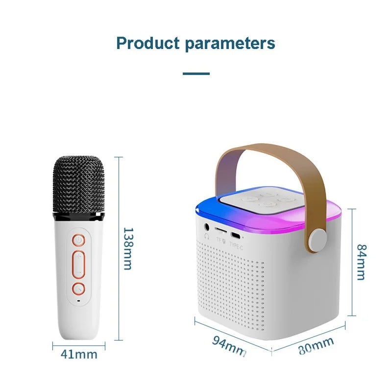 Karaoke Machine Bluetooth Speaker 5.3 System with 2 Wireless Mic