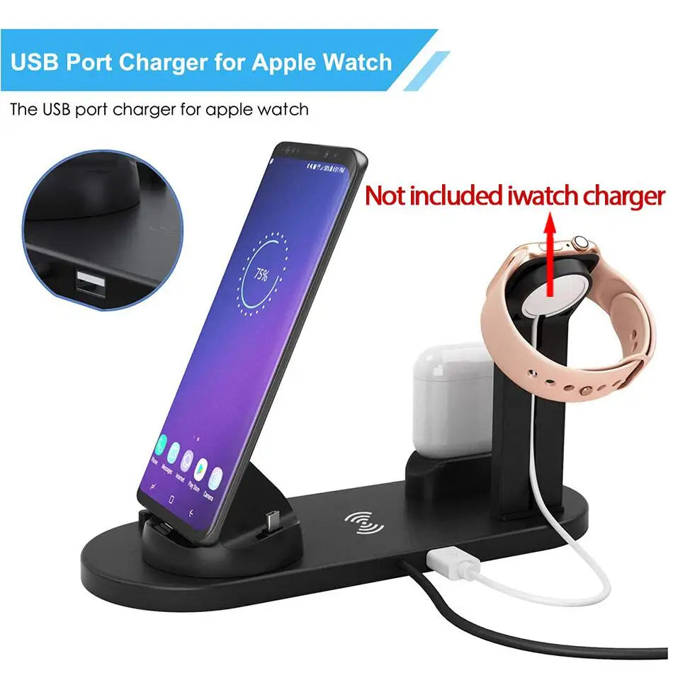 30W 7 in 1 Wireless Charger Stand Pad For iPhone 14 13 12 Pro Max