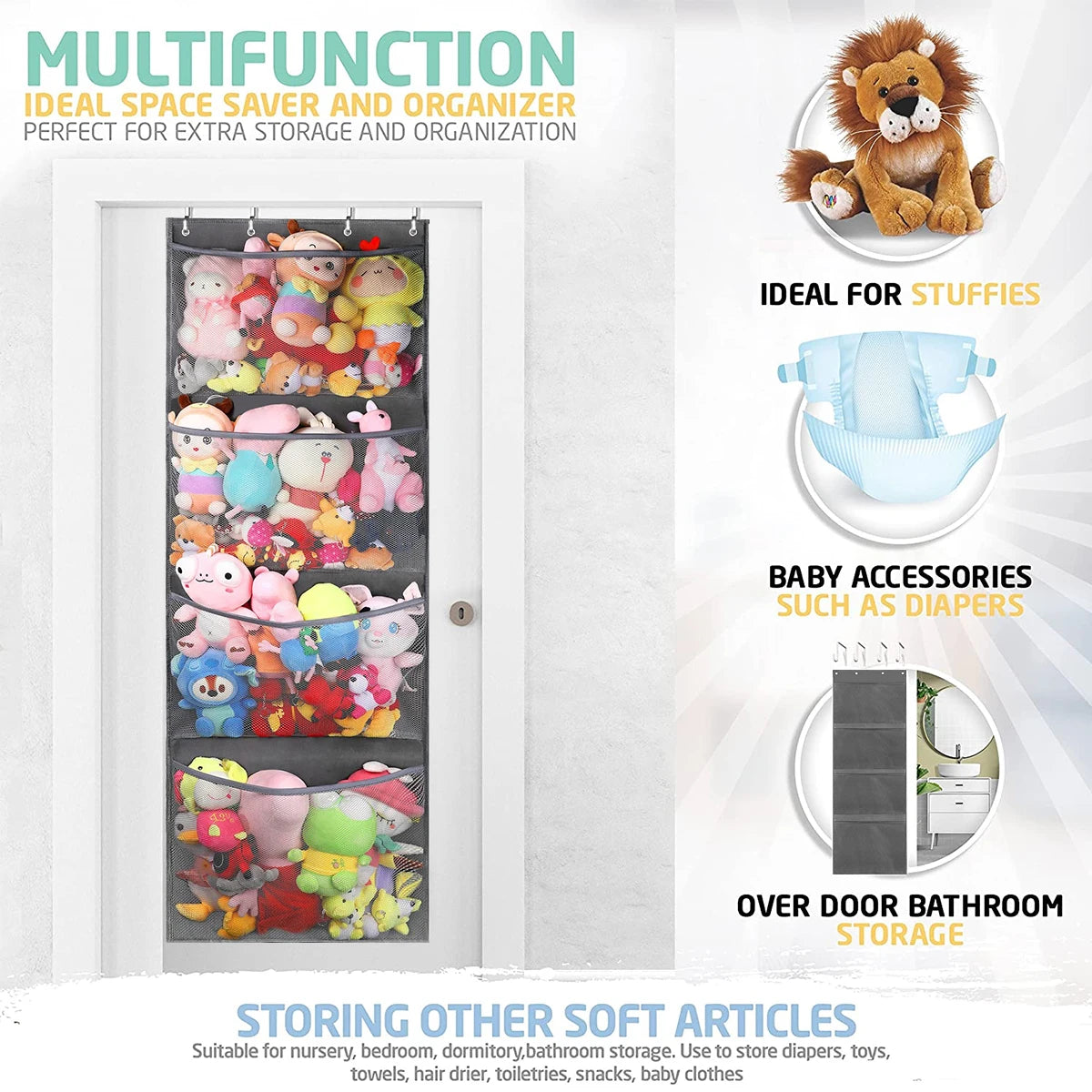 Stuffed Toy Storage Bag Over The Door