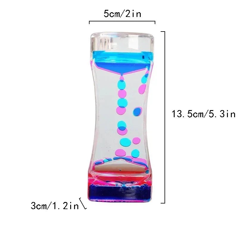 Liquid Motion Bubbler Timer Desktop Colorful Hourglass Liquid Bubbler Calming Relaxing Toys Sensory Anxiety Autism ADHD Fidget T